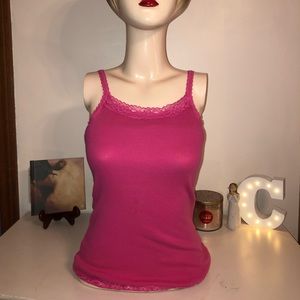 Pink Lace Tank Top